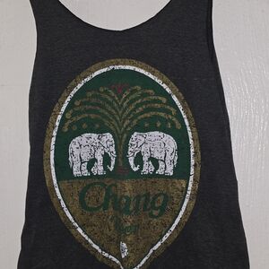 Dark Gray Tank Top with Elephant Graphic